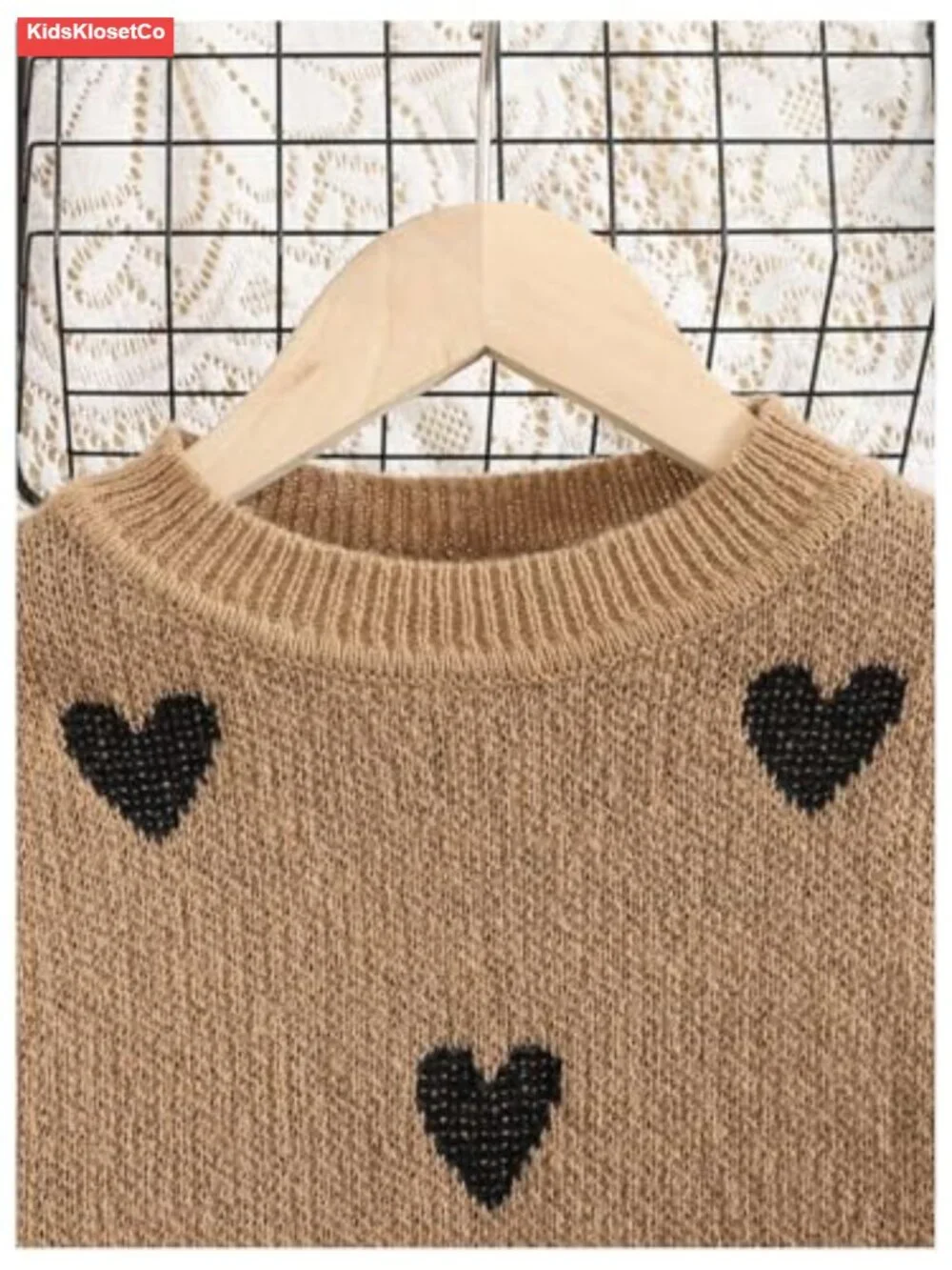 Girls 2 Piece Outfit Heart Graphic Long Sleeve Sweater Pleated Skirt Set